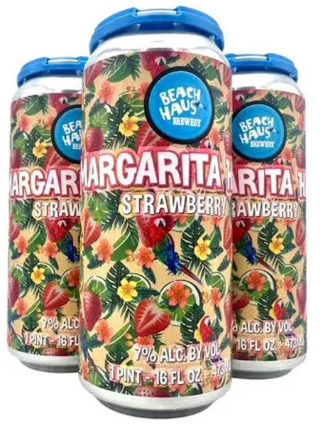 BEACH HAUS STRAWBERRY MARGARITA 4PK CN 16OZ