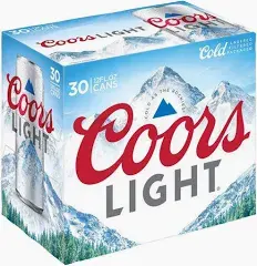 COORS LIGHT 30PK CANS 12 OZ