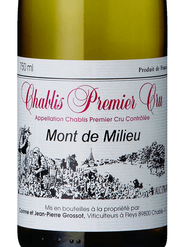 JEAN PIERRE GROSSOT MONT DE MILIEU CHABLIS 2022 750ML