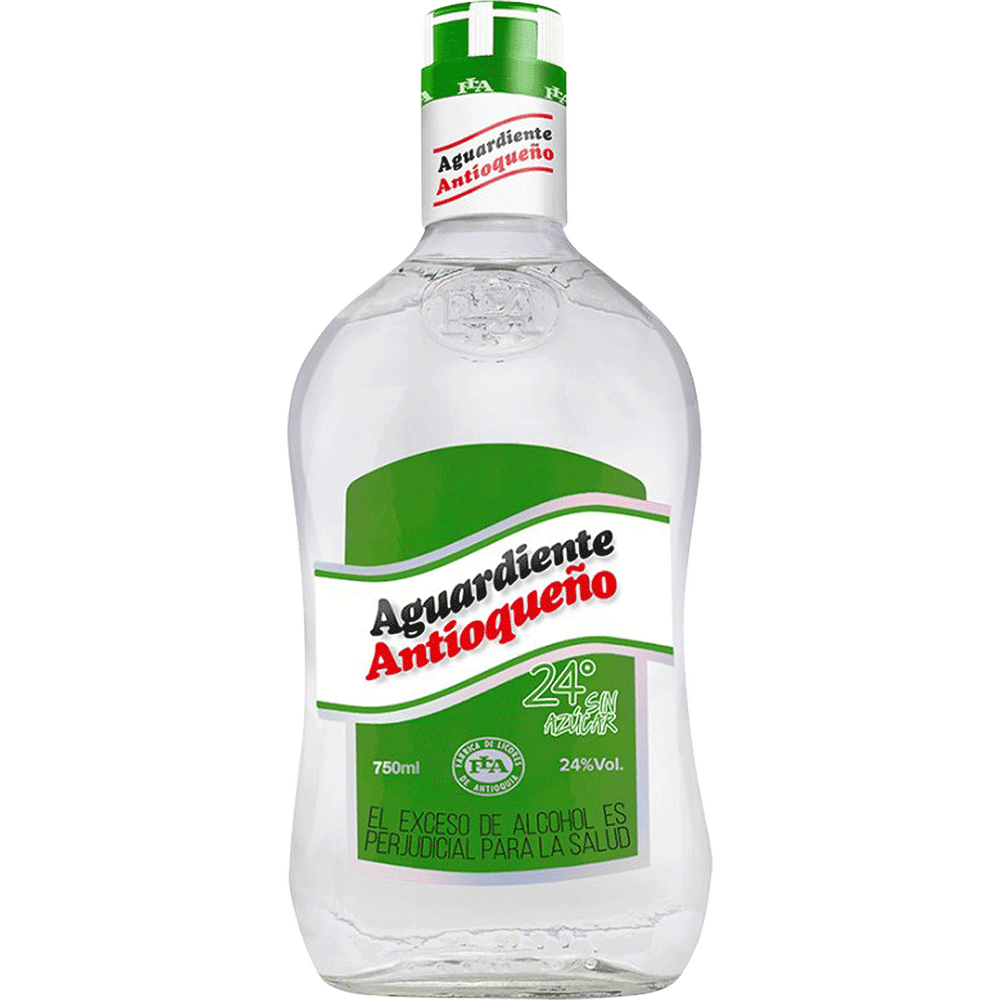 ANTIOQUENO AGUARDIENTE 24 SIN AZUCAR GREEN 750ML