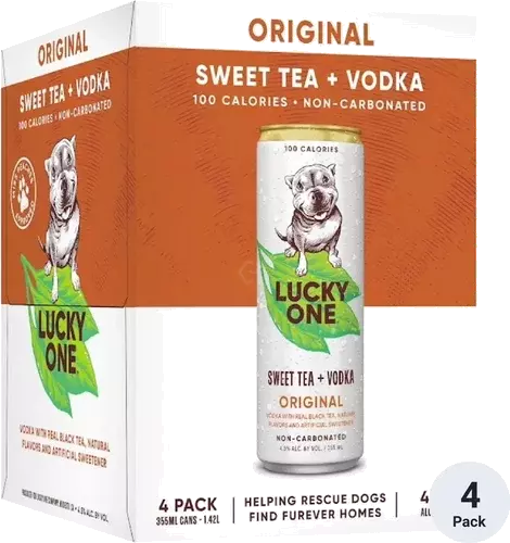 LUCKY ONE SWEET TEA+VODKA 4PKCN 12OZ