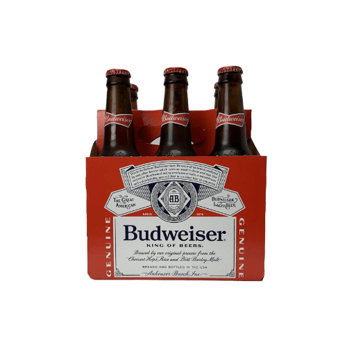 BUDWEISER 6 PACK BOTTLES 12 OZ