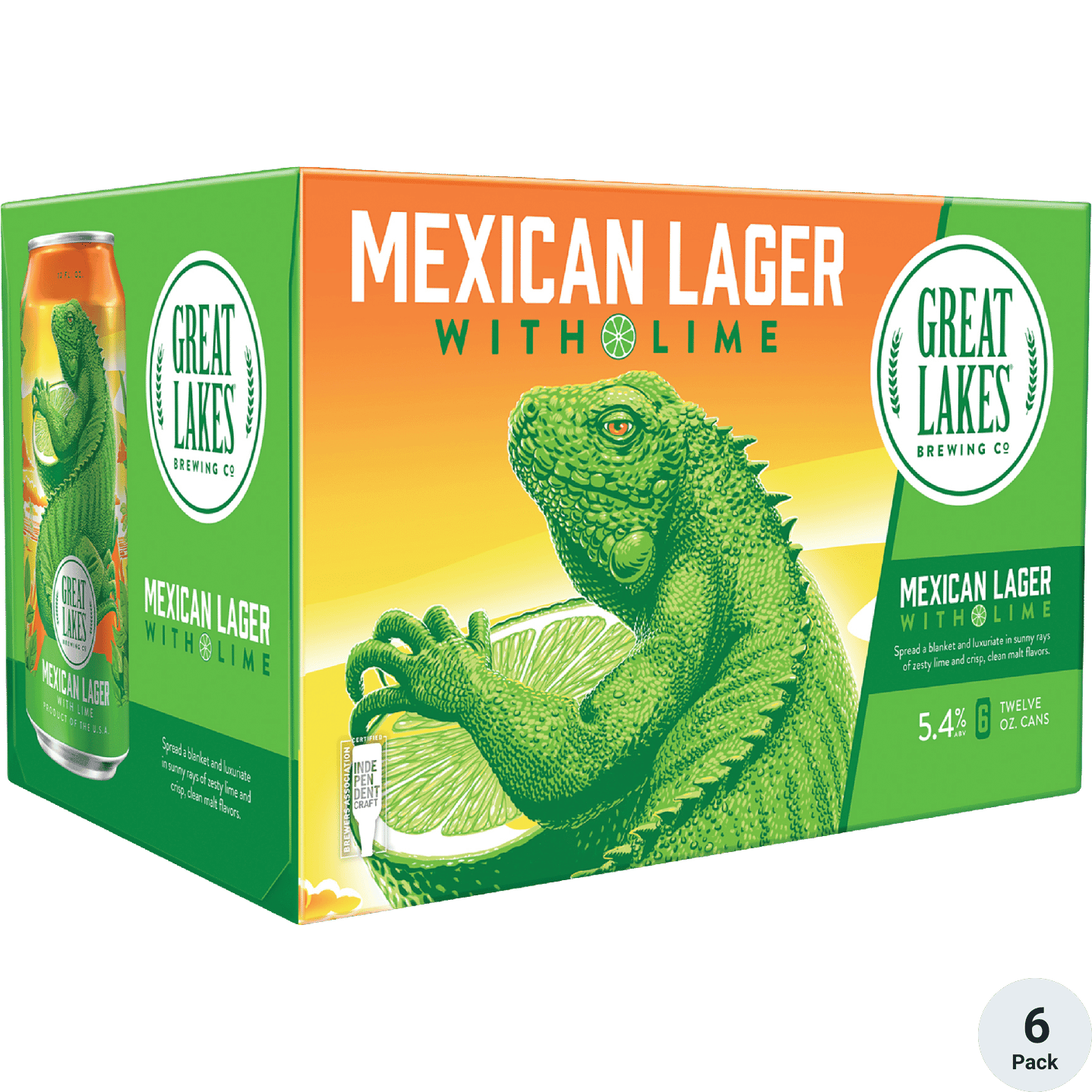 GREAT LAKES MEXICAN LAGER WITH LIME 12 OZ 6PK CN