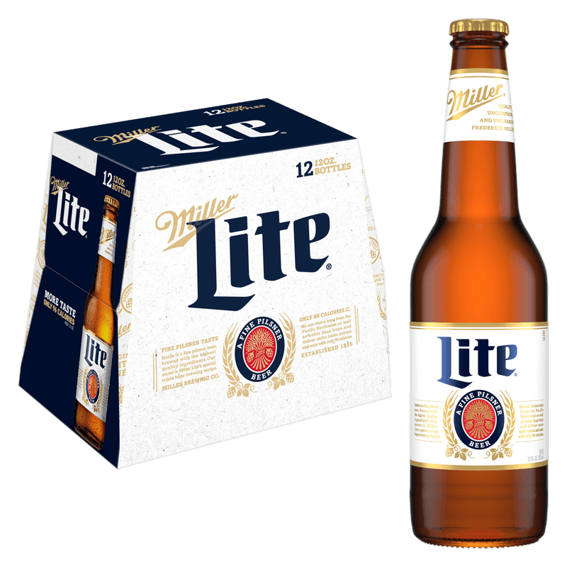 MILLER LITE 12 PACK BOTTLES 12 OZ