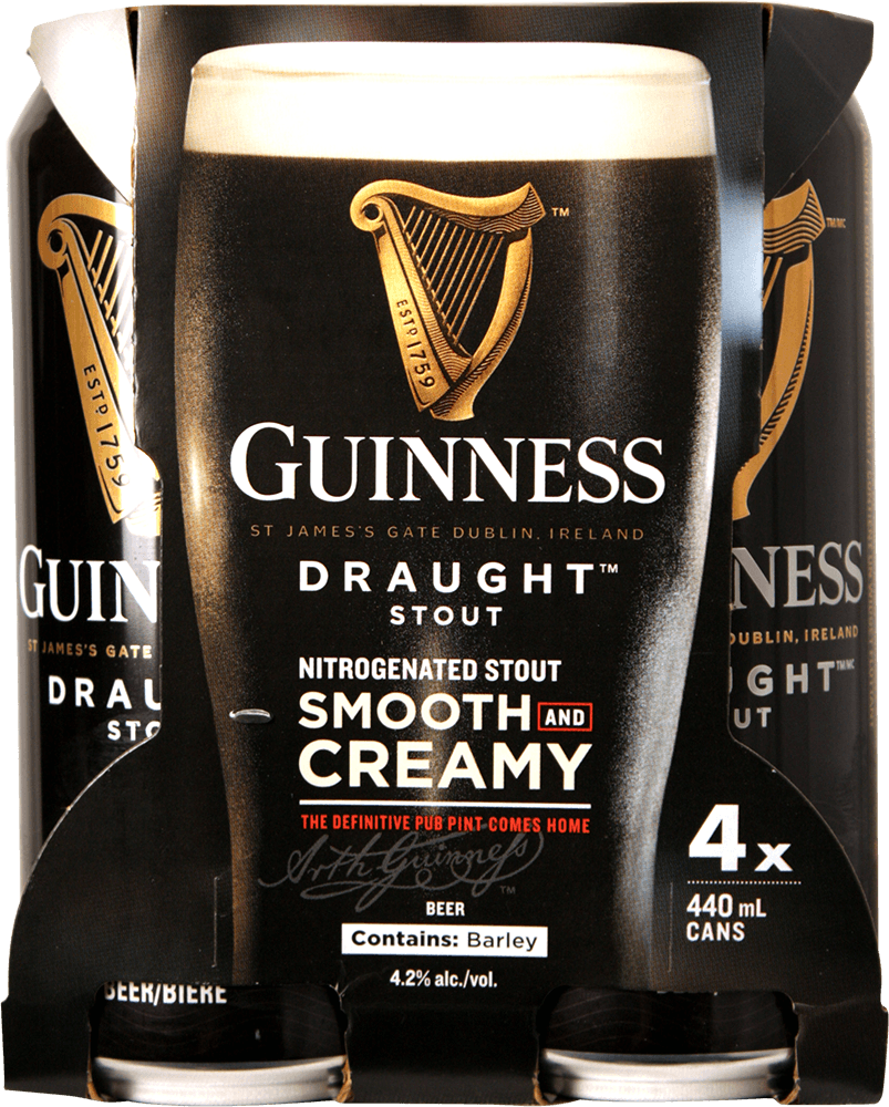 GUINNESS DRAUGHT STOUT 4PK CN